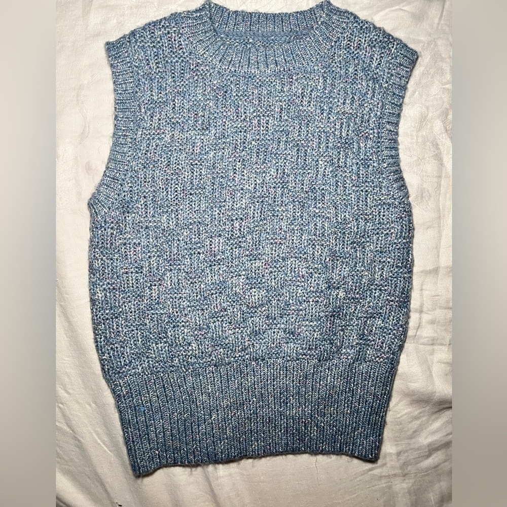 Topshop Heathered Blue Knit Sweater
